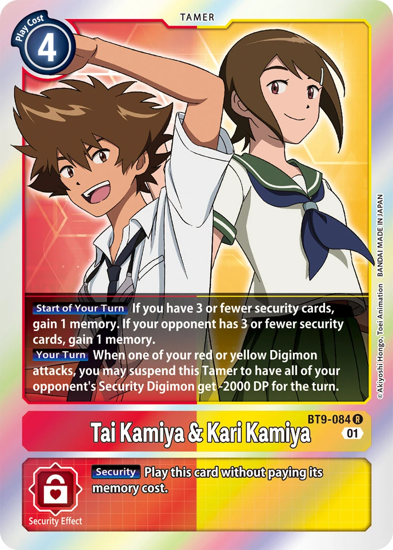 Digimon Card Game Sammelkarte BT9-084 Tai Kamiya & Kari Kamiya