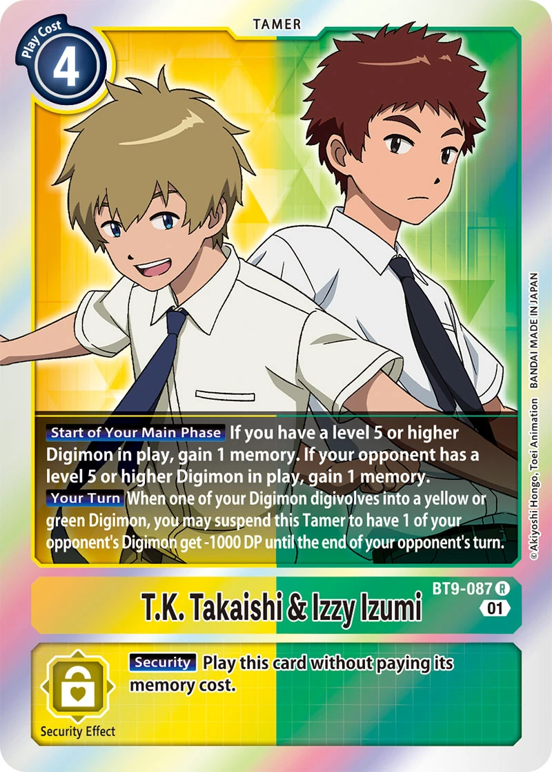 Digimon Card Game Sammelkarte BT9-087 T.K. Takaishi & Izzy Izumi