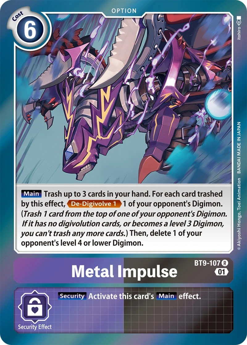 Digimon Card Game Sammelkarte BT9-107 Metal Impulse