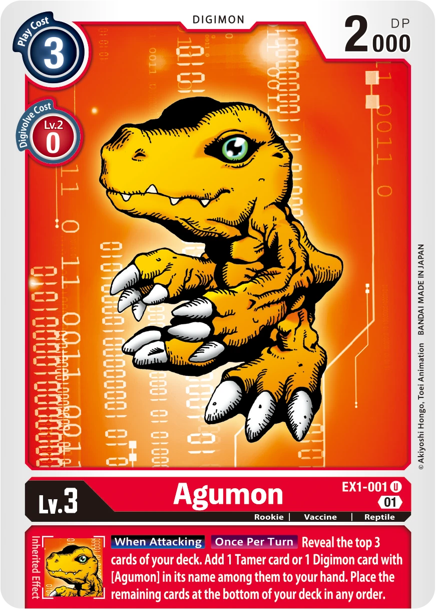 Digimon Card Game Sammelkarte EX1-001 Agumon