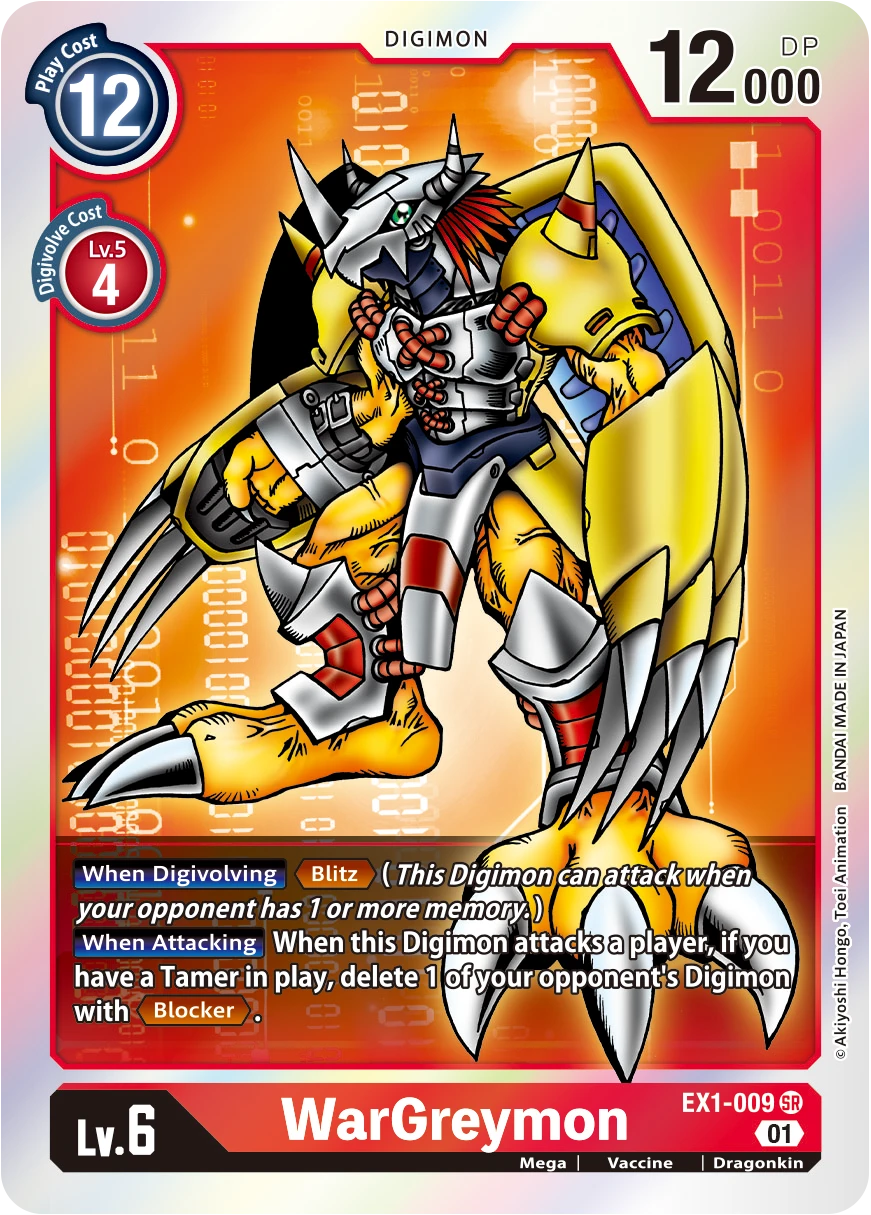 Digimon Card Game Sammelkarte EX1-009 WarGreymon