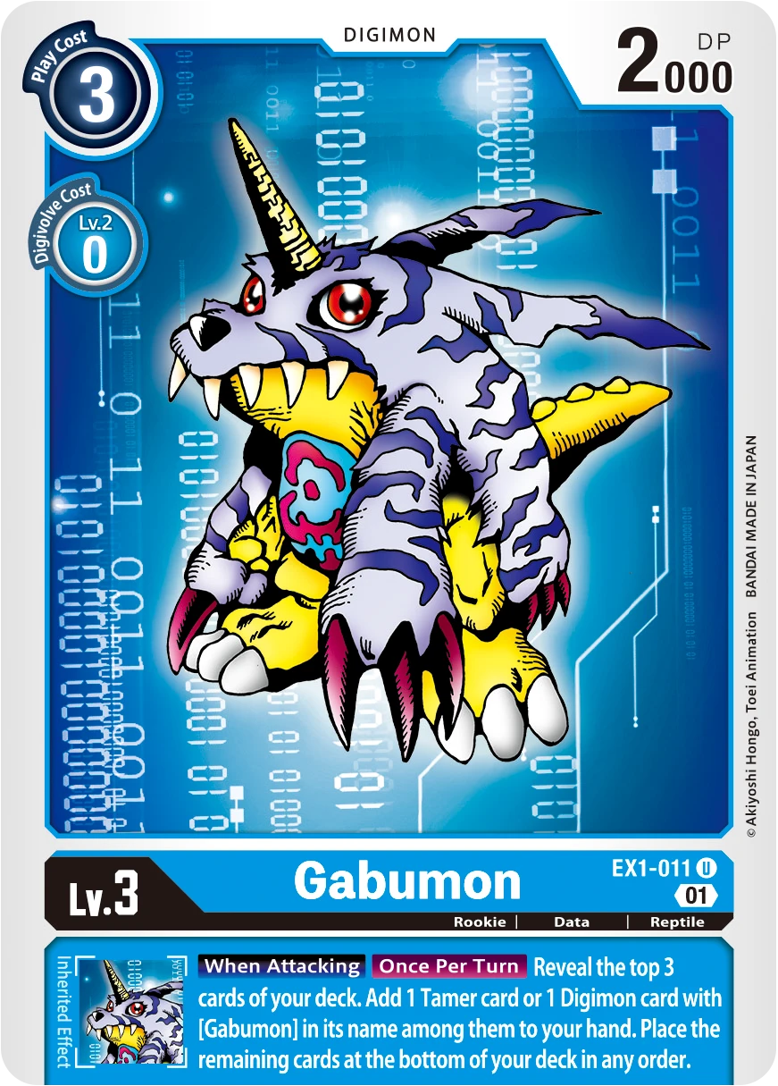 Digimon Card Game Sammelkarte EX1-011 Gabumon