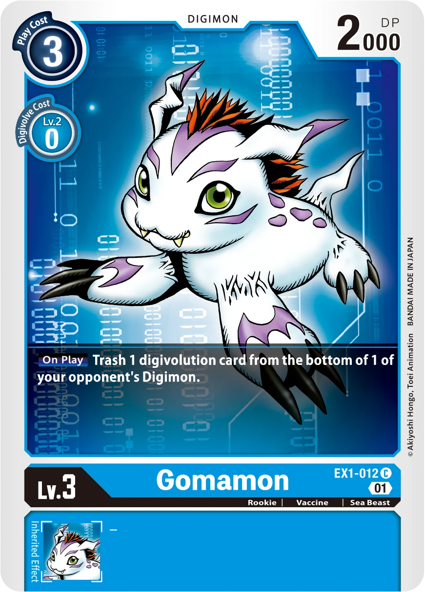 Digimon Card Game Sammelkarte EX1-012 Gomamon