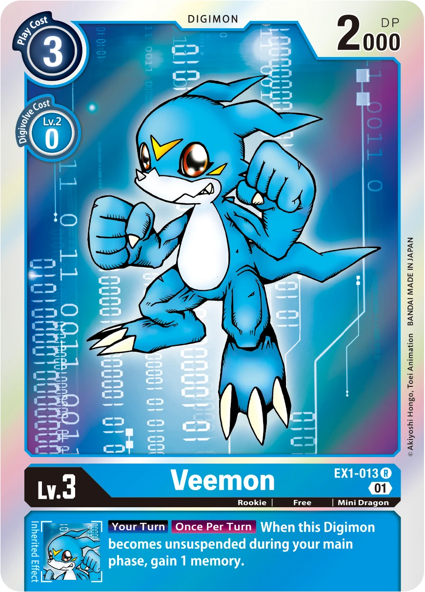Digimon Card Game Sammelkarte EX1-013 Veemon
