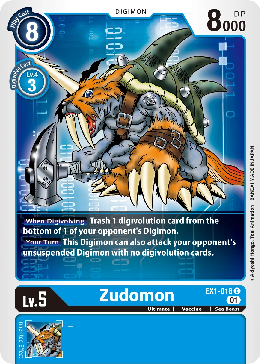 Digimon Card Game Sammelkarte EX1-018 Zudomon