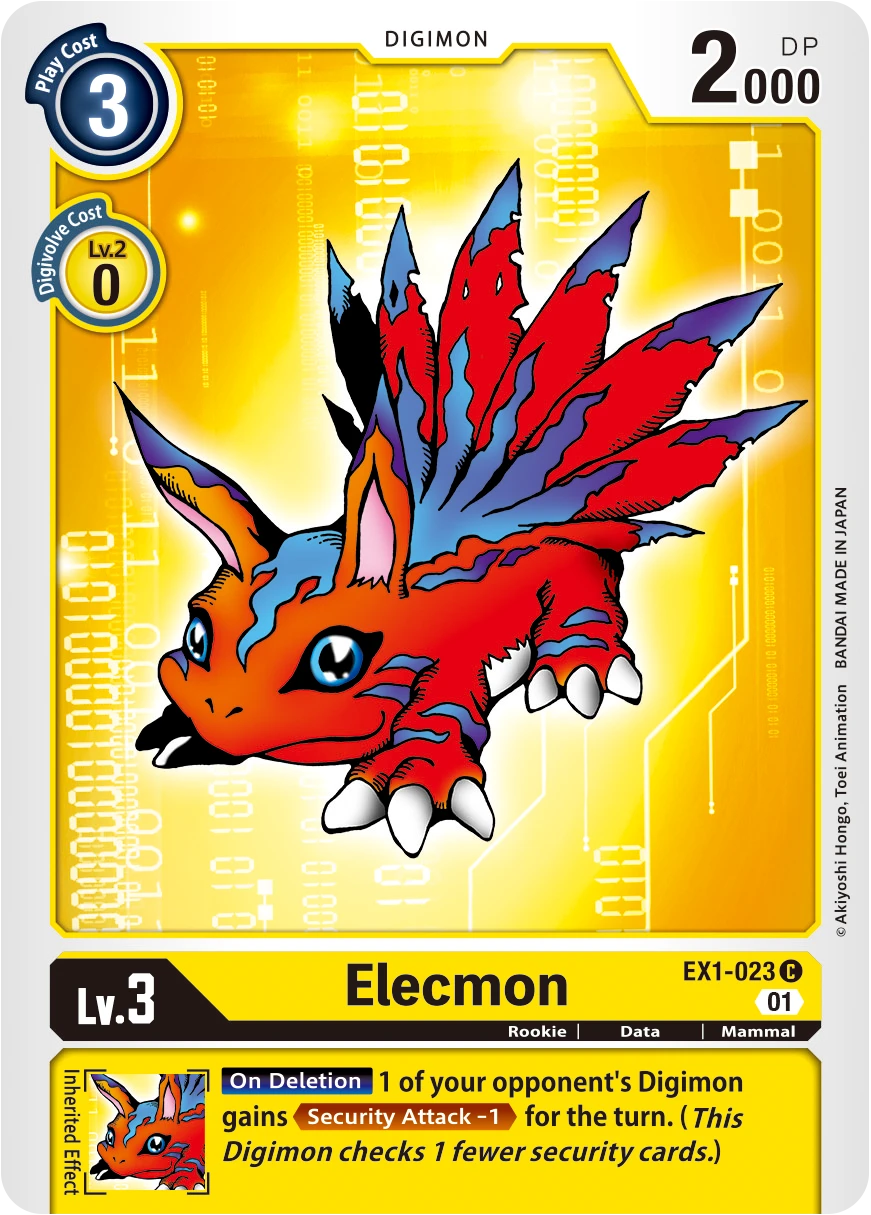 Digimon Card Game Sammelkarte EX1-023 Elecmon