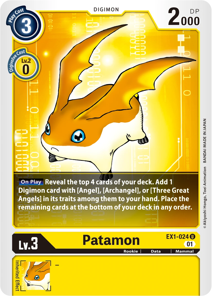 Digimon Card Game Sammelkarte EX1-024 Patamon