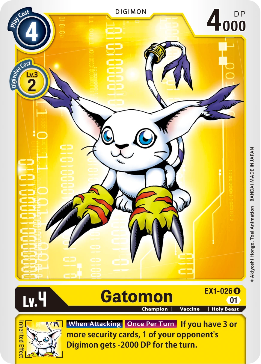 Digimon Card Game Sammelkarte EX1-026 Gatomon