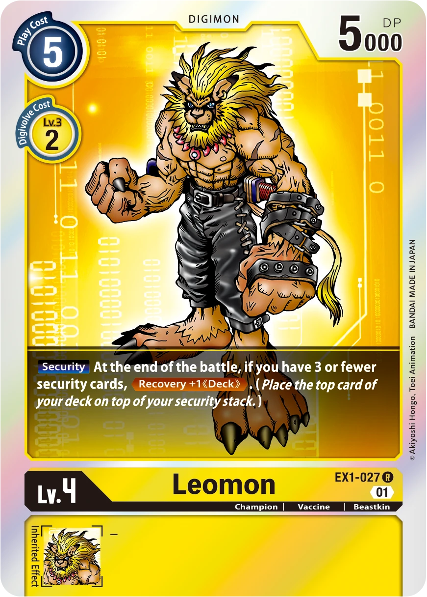 Digimon Card Game Sammelkarte EX1-027 Leomon