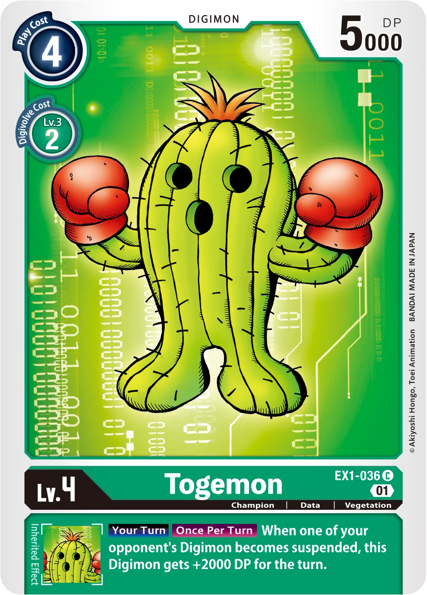 Digimon Card Game Sammelkarte EX1-036 Togemon