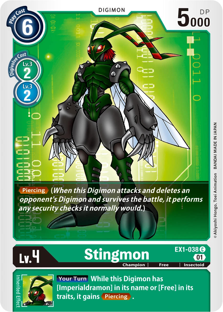 Digimon Card Game Sammelkarte EX1-038 Stingmon