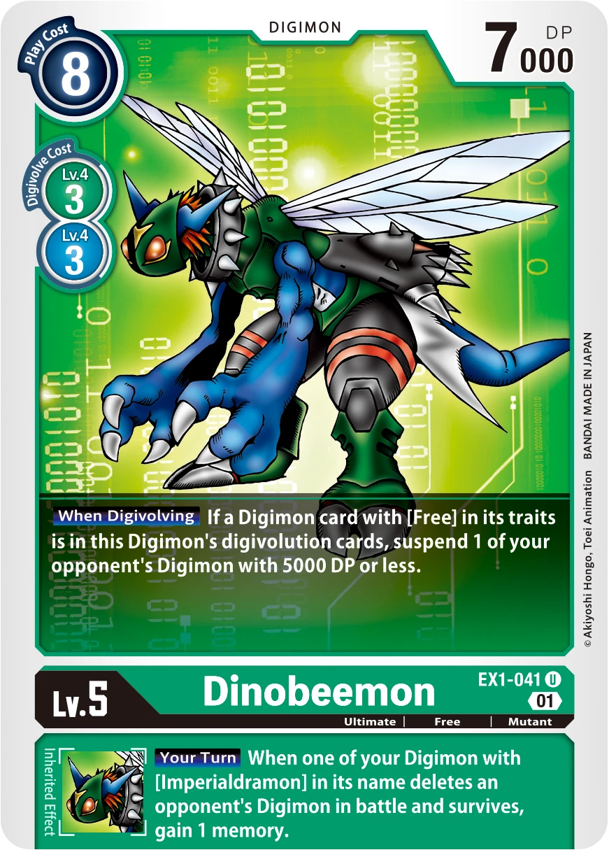 Digimon Card Game Sammelkarte EX1-041 Dinobeemon