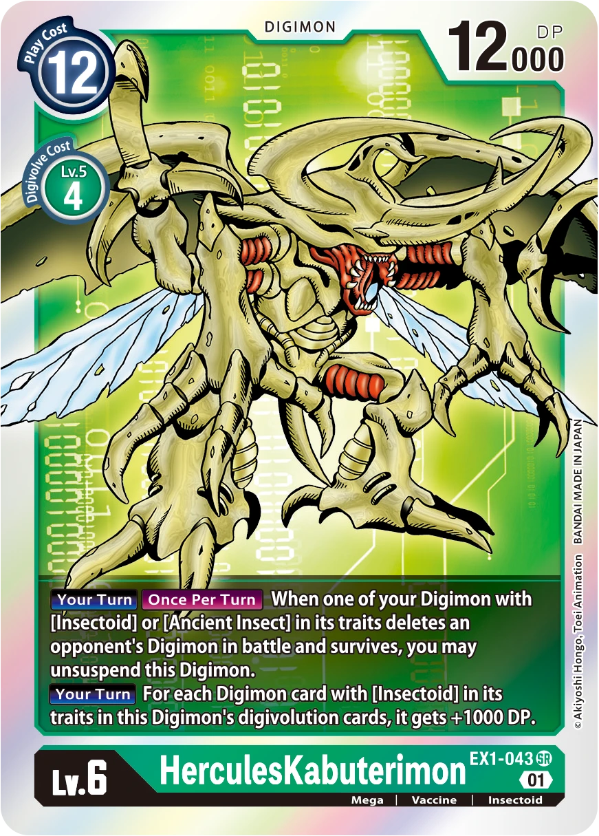 Digimon Card Game Sammelkarte EX1-043 HerculesKabuterimon
