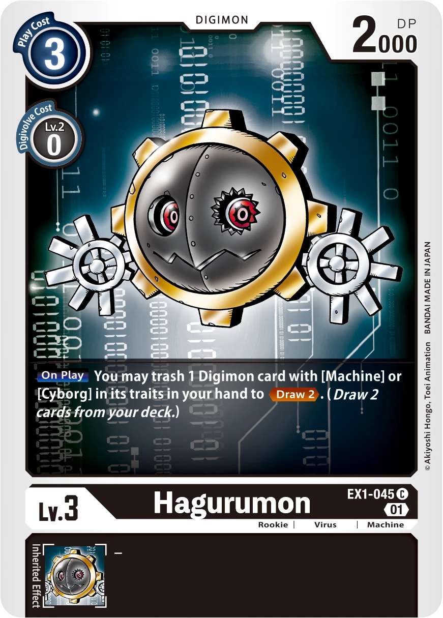Digimon Card Game Sammelkarte EX1-045 Hagurumon