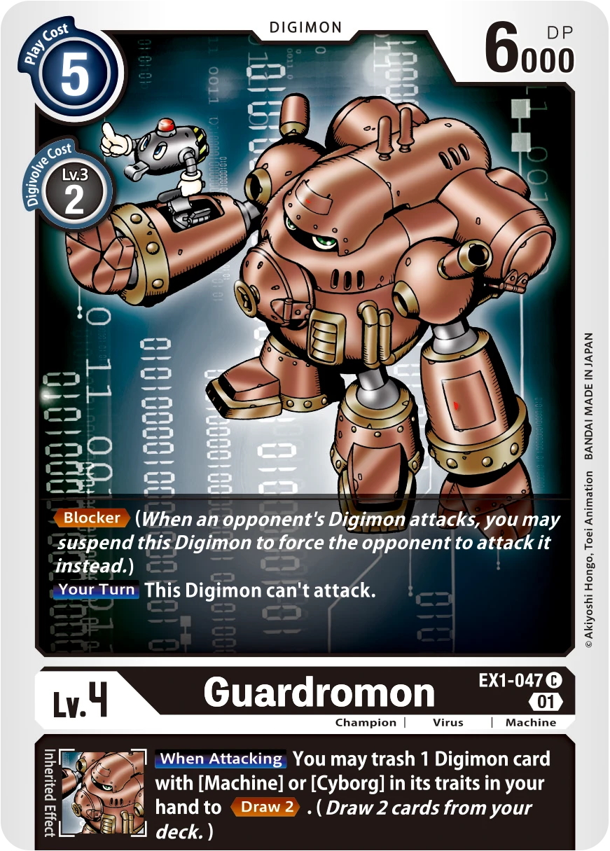 Digimon Card Game Sammelkarte EX1-047 Guardromon