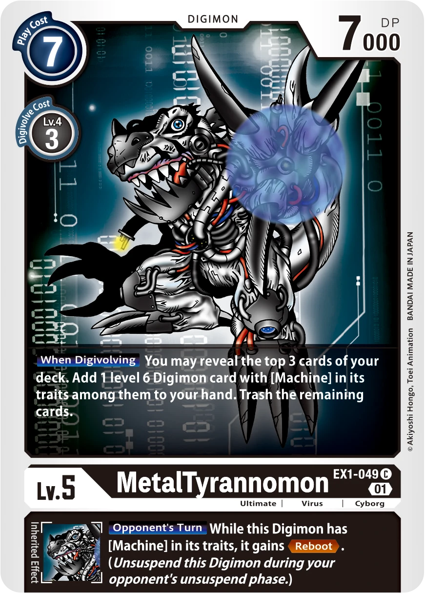 Digimon Card Game Sammelkarte EX1-049 MetalTyrannomon