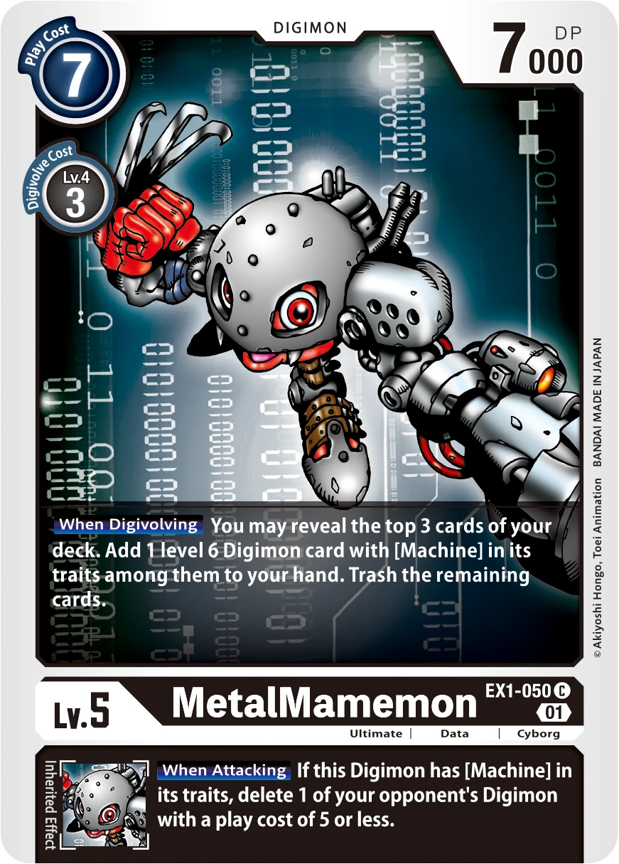 Digimon Card Game Sammelkarte EX1-050 MetalMamemon
