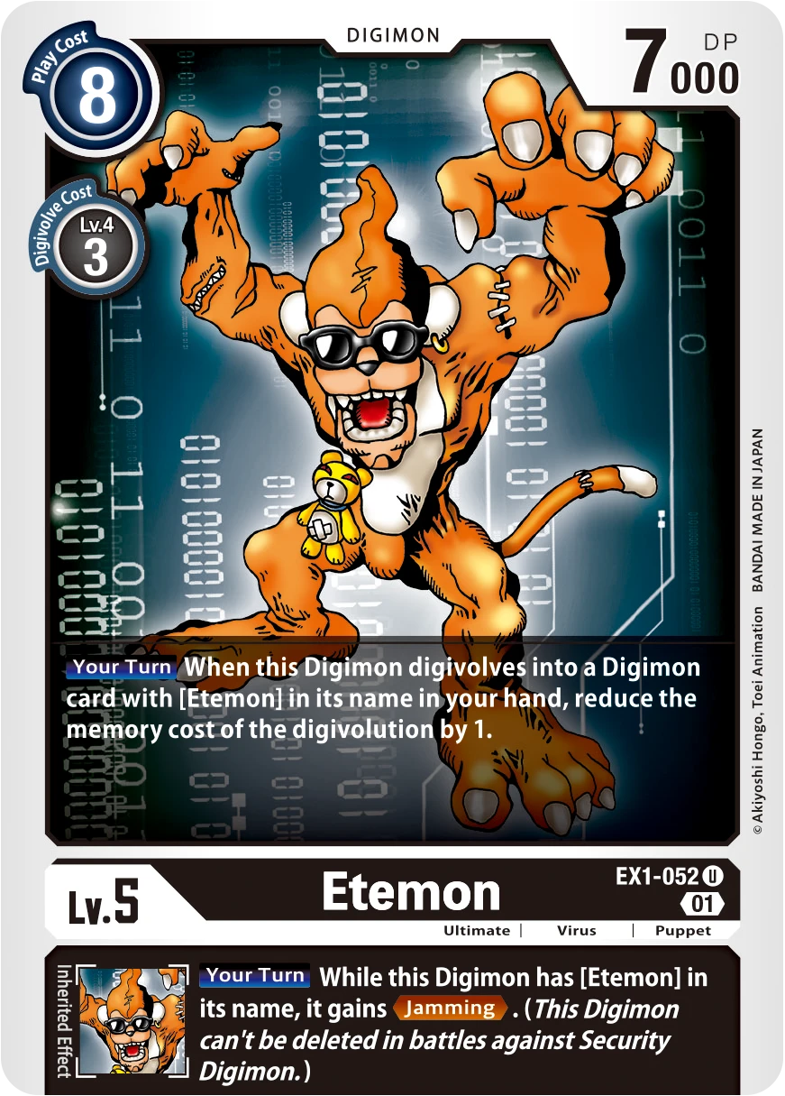 Digimon Card Game Sammelkarte EX1-052 Etemon