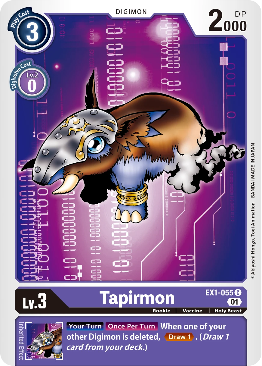 Digimon Card Game Sammelkarte EX1-055 Tapirmon