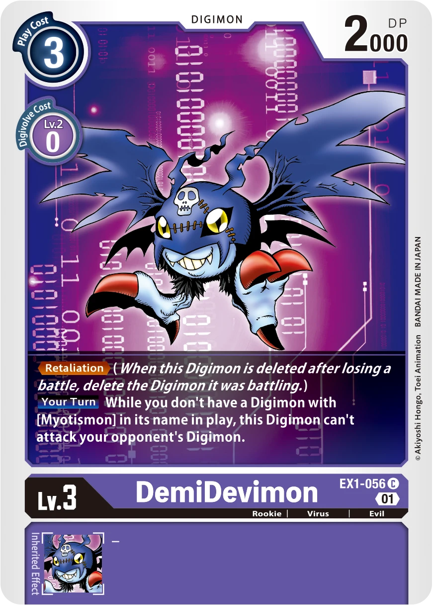 Digimon Card Game Sammelkarte EX1-056 DemiDevimon