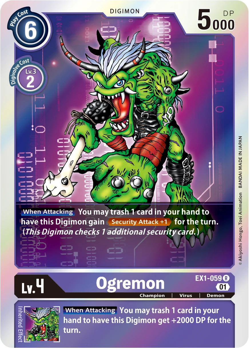 Digimon Card Game Sammelkarte EX1-059 Ogremon