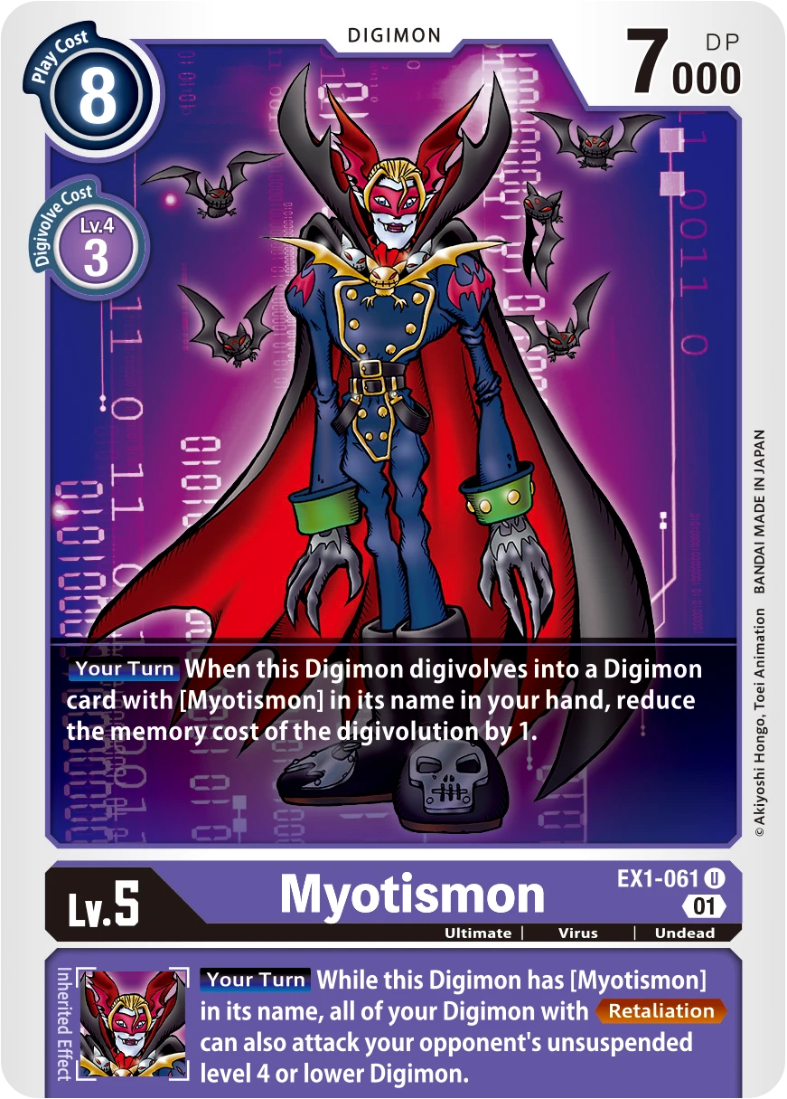 Digimon Card Game Sammelkarte EX1-061 Myotismon