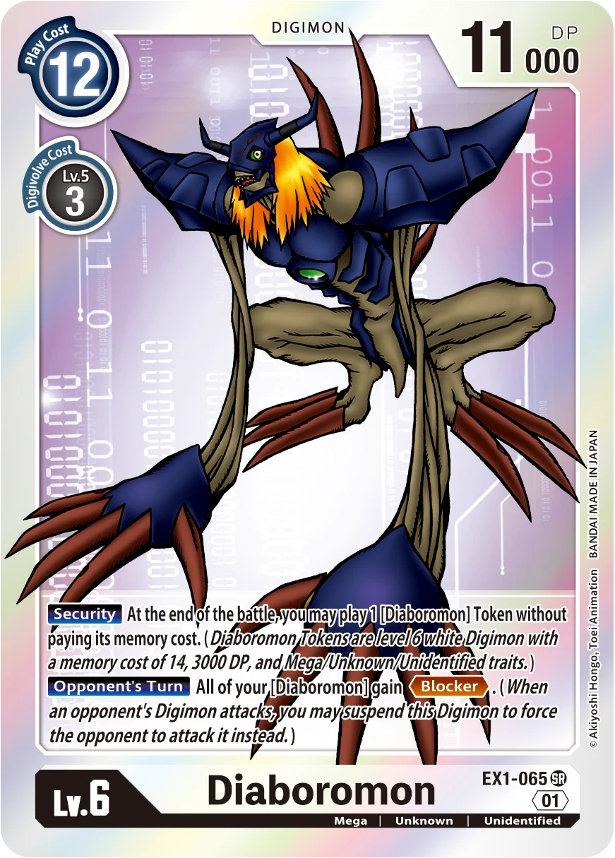 Digimon Card Game Sammelkarte EX1-065 Diaboromon