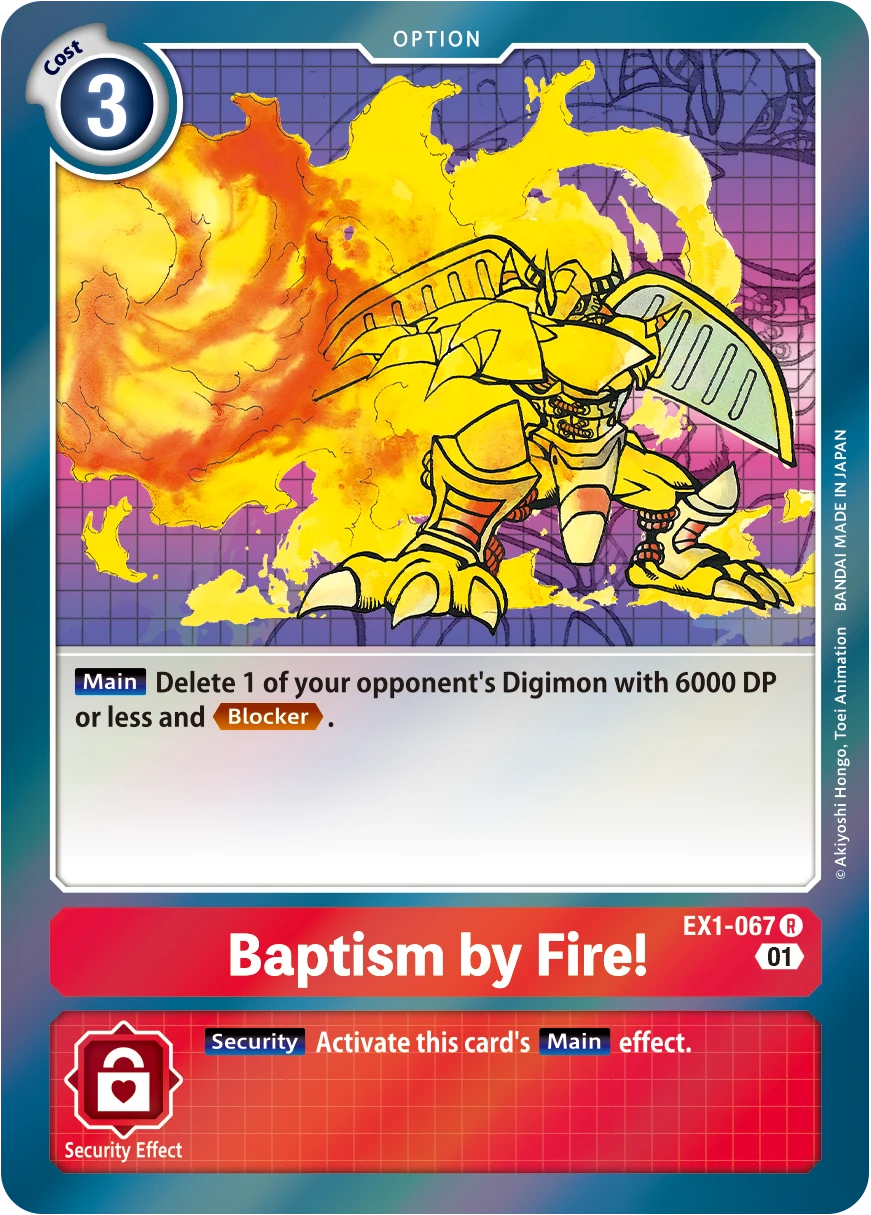 Digimon Card Game Sammelkarte EX1-067 Baptism by Fire!