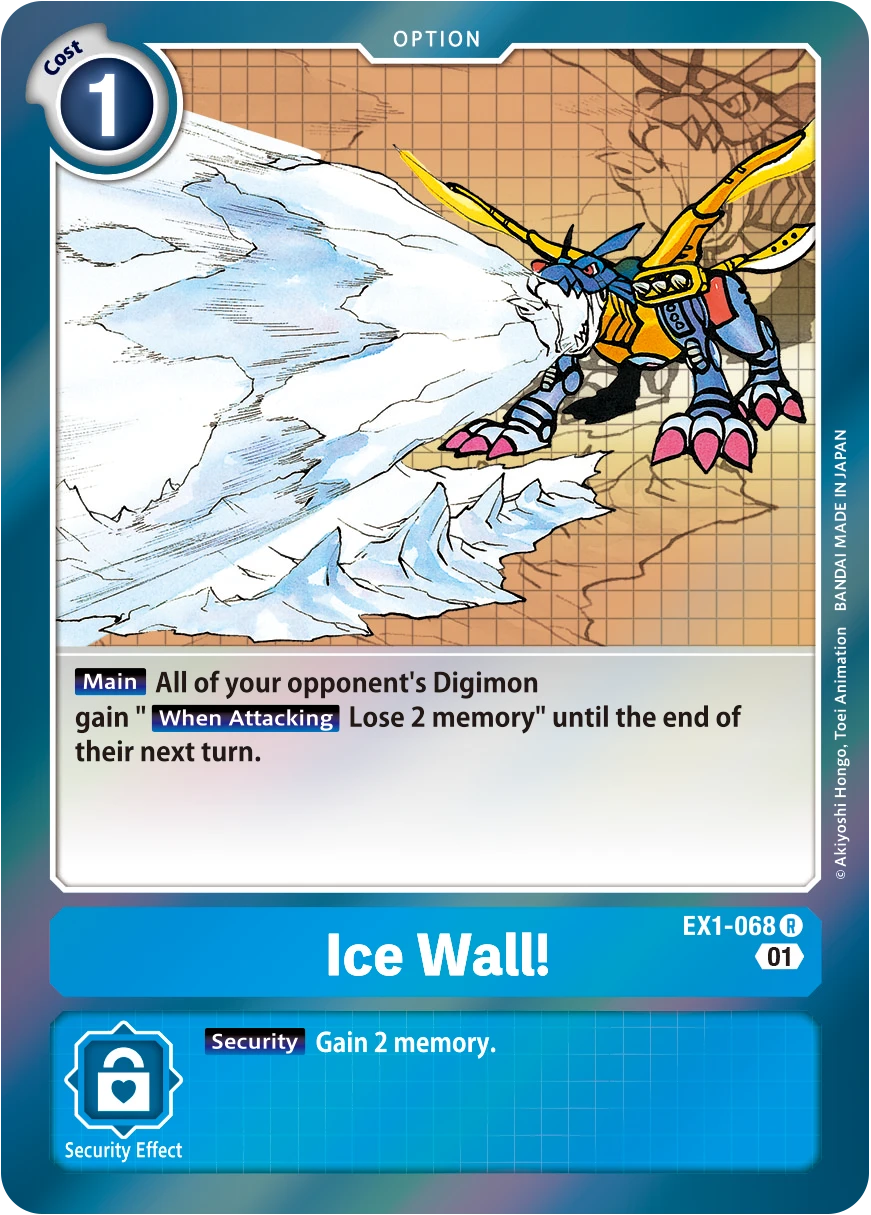 Digimon Card Game Sammelkarte EX1-068 Ice Wall!