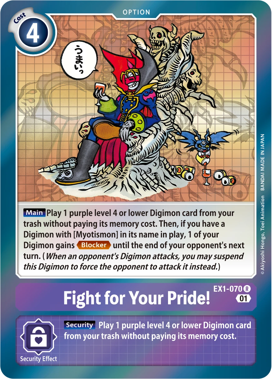 Digimon Card Game Sammelkarte EX1-070 Fight for Your Pride!