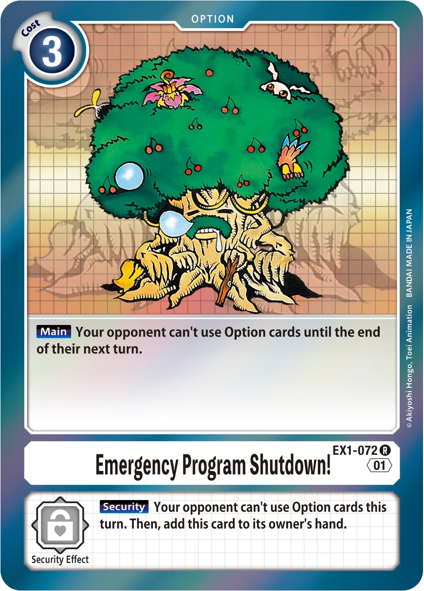 Digimon Card Game Sammelkarte EX1-072 Emergency Program Shutdown!