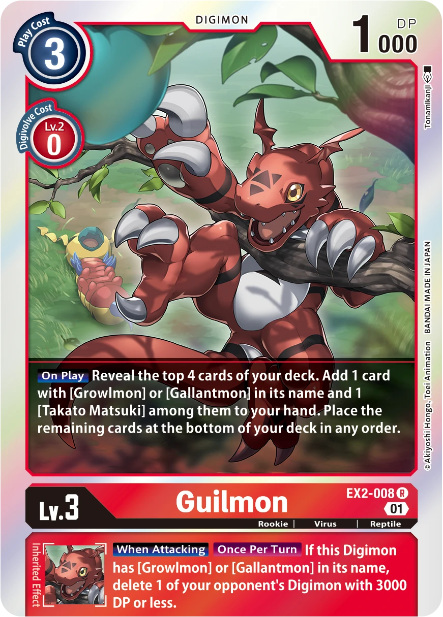 Digimon Card Game Sammelkarte EX2-008 Guilmon