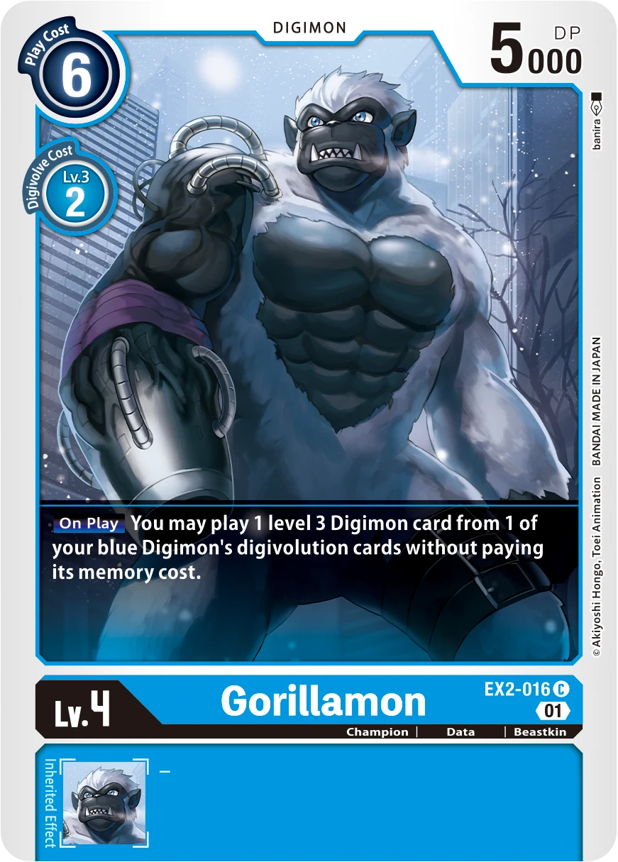 Digimon Card Game Sammelkarte EX2-016 Gorillamon