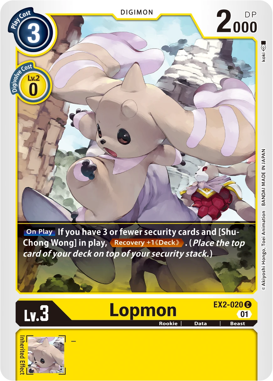 Digimon Card Game Sammelkarte EX2-020 Lopmon