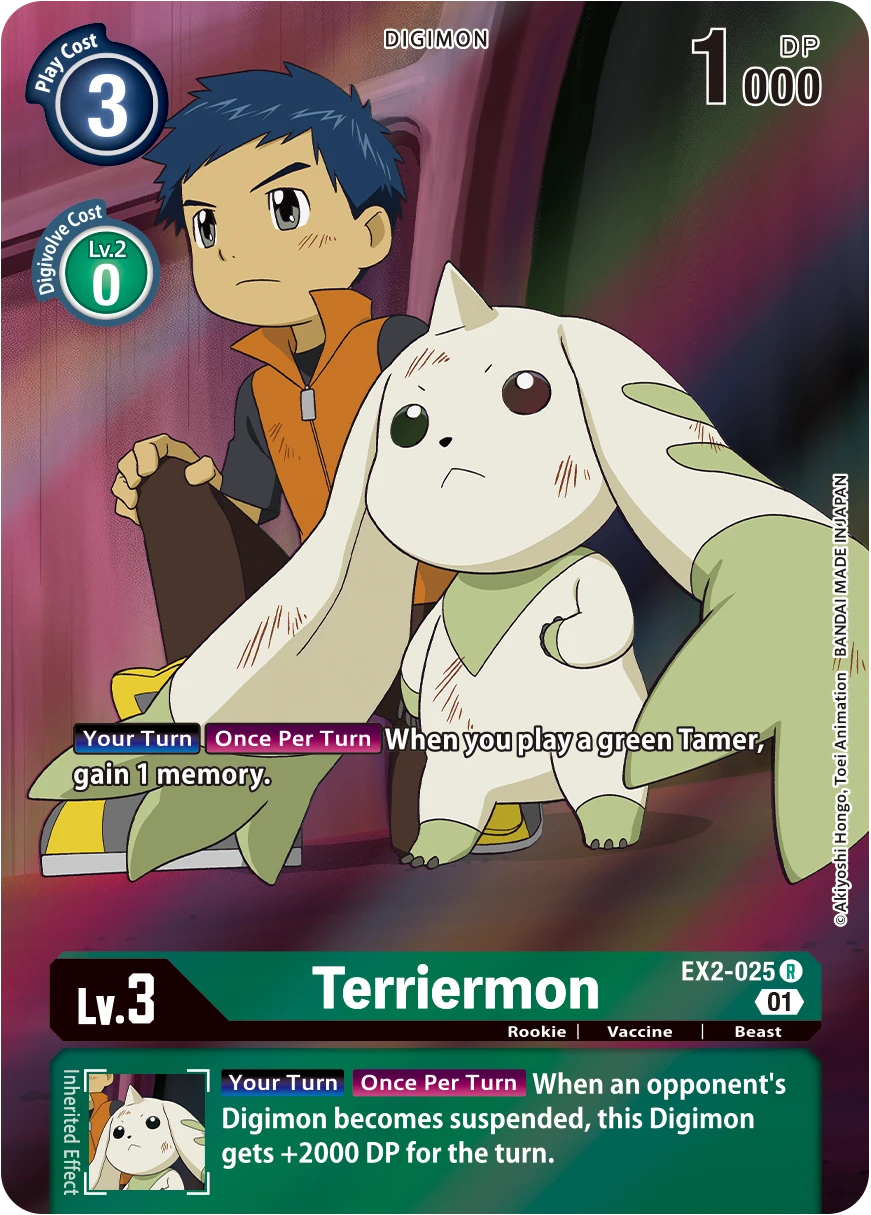 Digimon Card Game Sammelkarte EX2-025 Terriermon alternatives Artwork 1