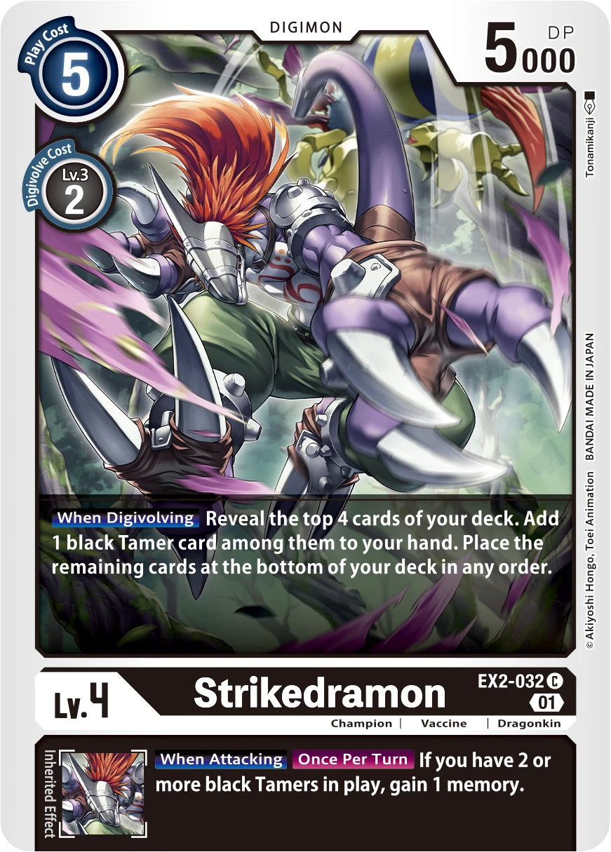 Digimon Card Game Sammelkarte EX2-032 Strikedramon