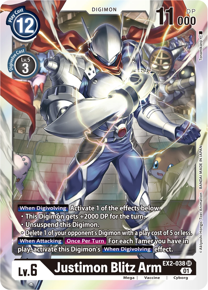 Digimon Card Game Sammelkarte EX2-038 Justimon Blitz Arm