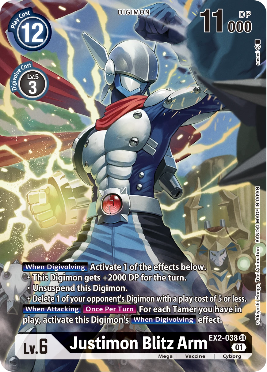 Digimon Card Game Sammelkarte EX2-038 Justimon Blitz Arm alternatives Artwork 1