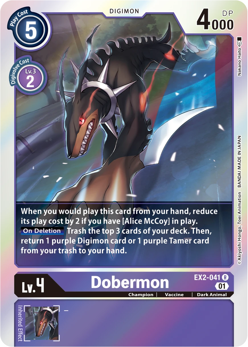 Digimon Card Game Sammelkarte EX2-041 Dobermon