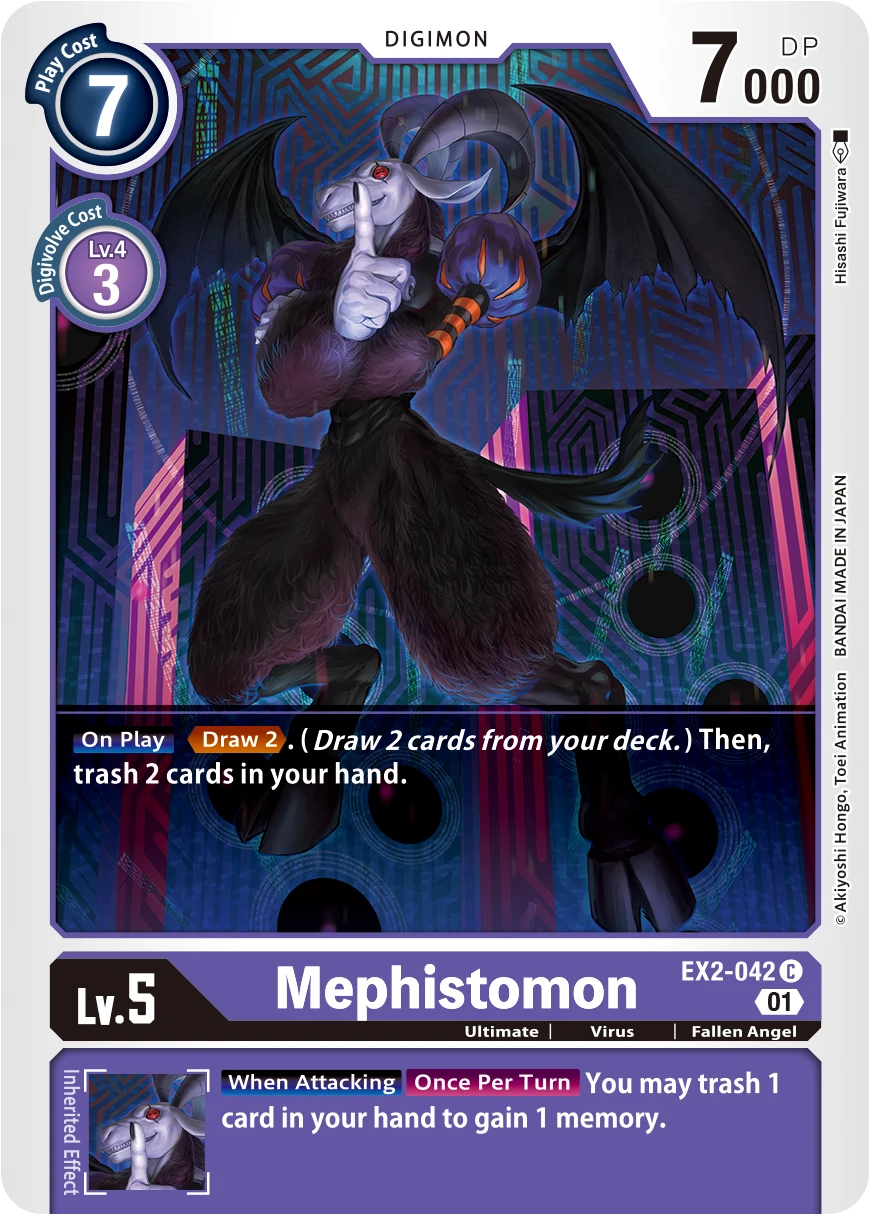 Digimon Card Game Sammelkarte EX2-042 Mephistomon
