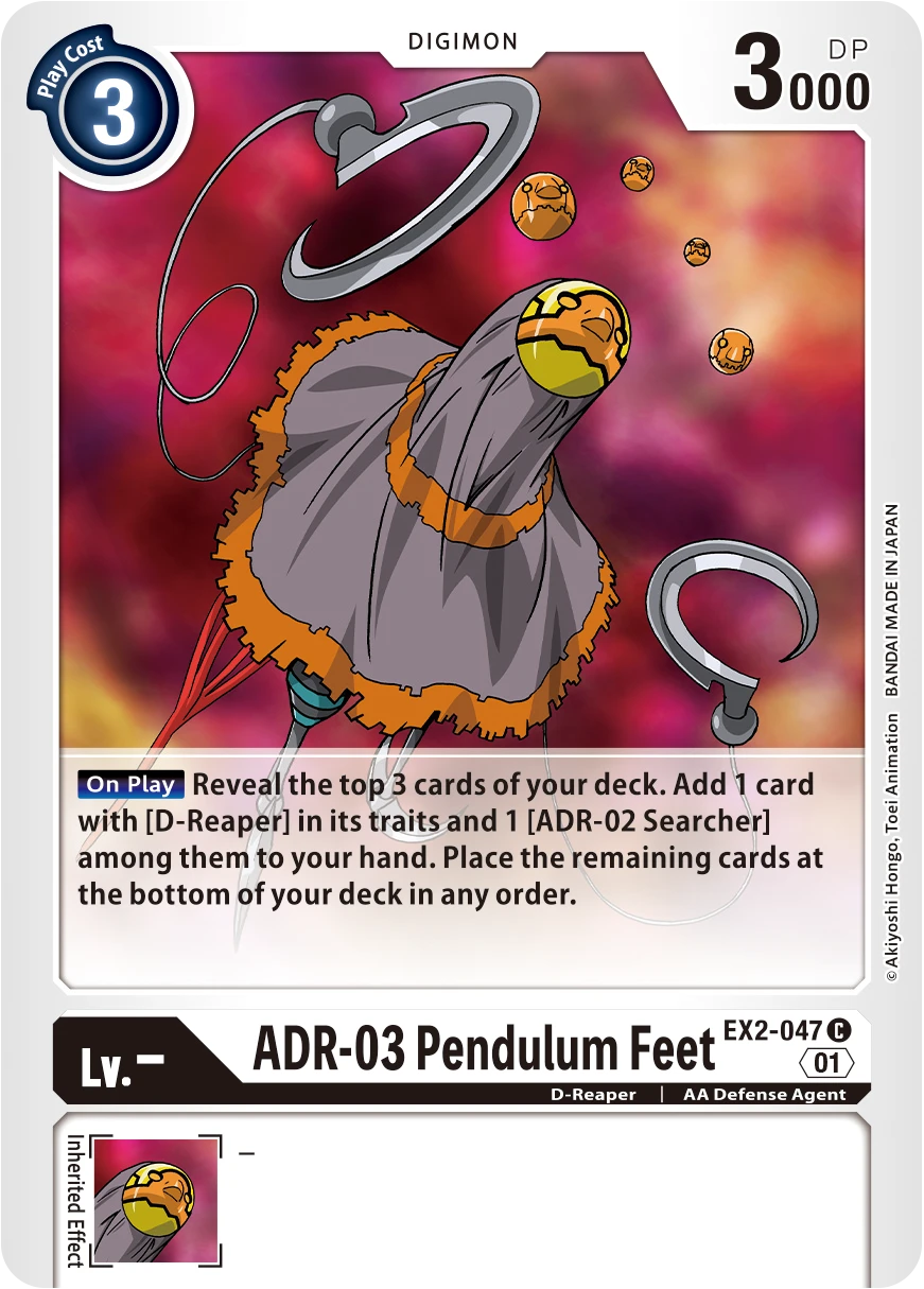 Digimon Card Game Sammelkarte EX2-047 ADR-03 Pendulum Feet