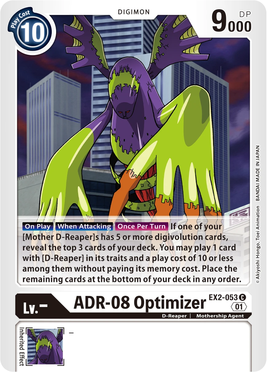 Digimon Card Game Sammelkarte EX2-053 ADR-08 Optimizer