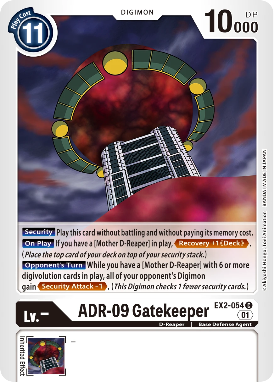 Digimon Card Game Sammelkarte EX2-054 ADR-09 Gatekeeper