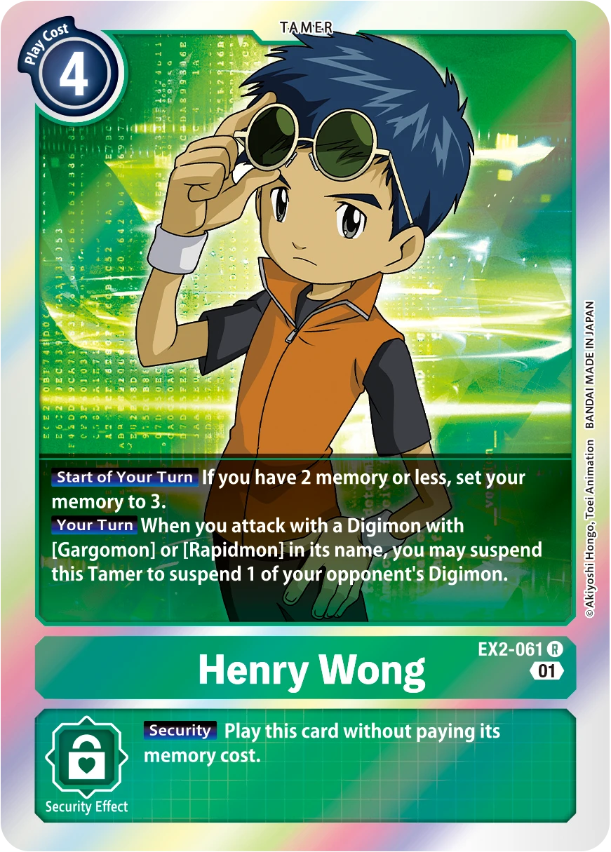 Digimon Card Game Sammelkarte EX2-061 Henry Wong