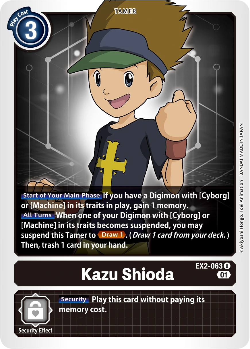 Digimon Card Game Sammelkarte EX2-063 Kazu Shioda