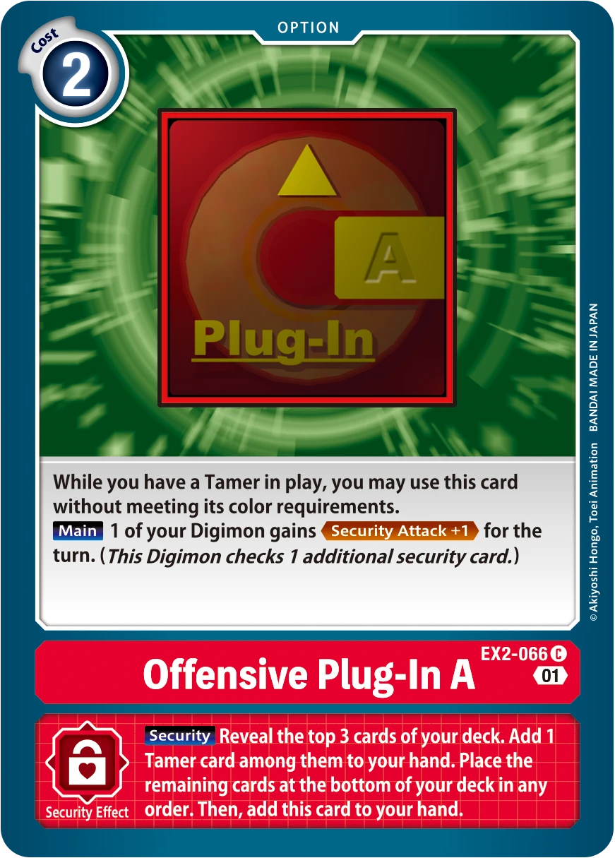 Digimon Card Game Sammelkarte EX2-066 Offensive Plug-In A