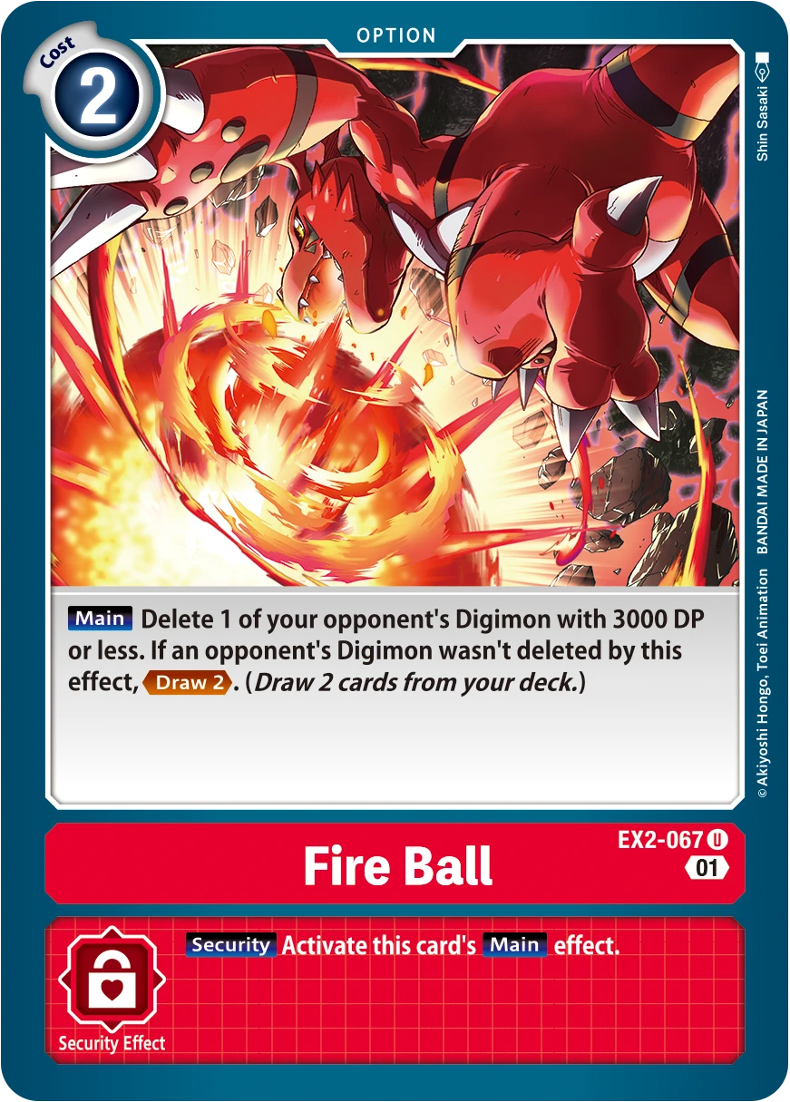 Digimon Card Game Sammelkarte EX2-067 Fire Ball