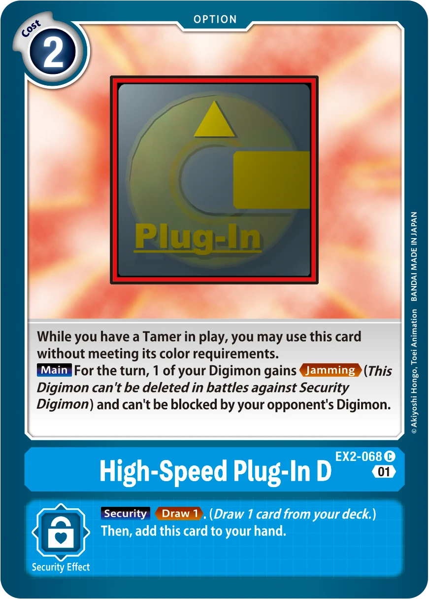 Digimon Card Game Sammelkarte EX2-068 High-Speed Plug-In D