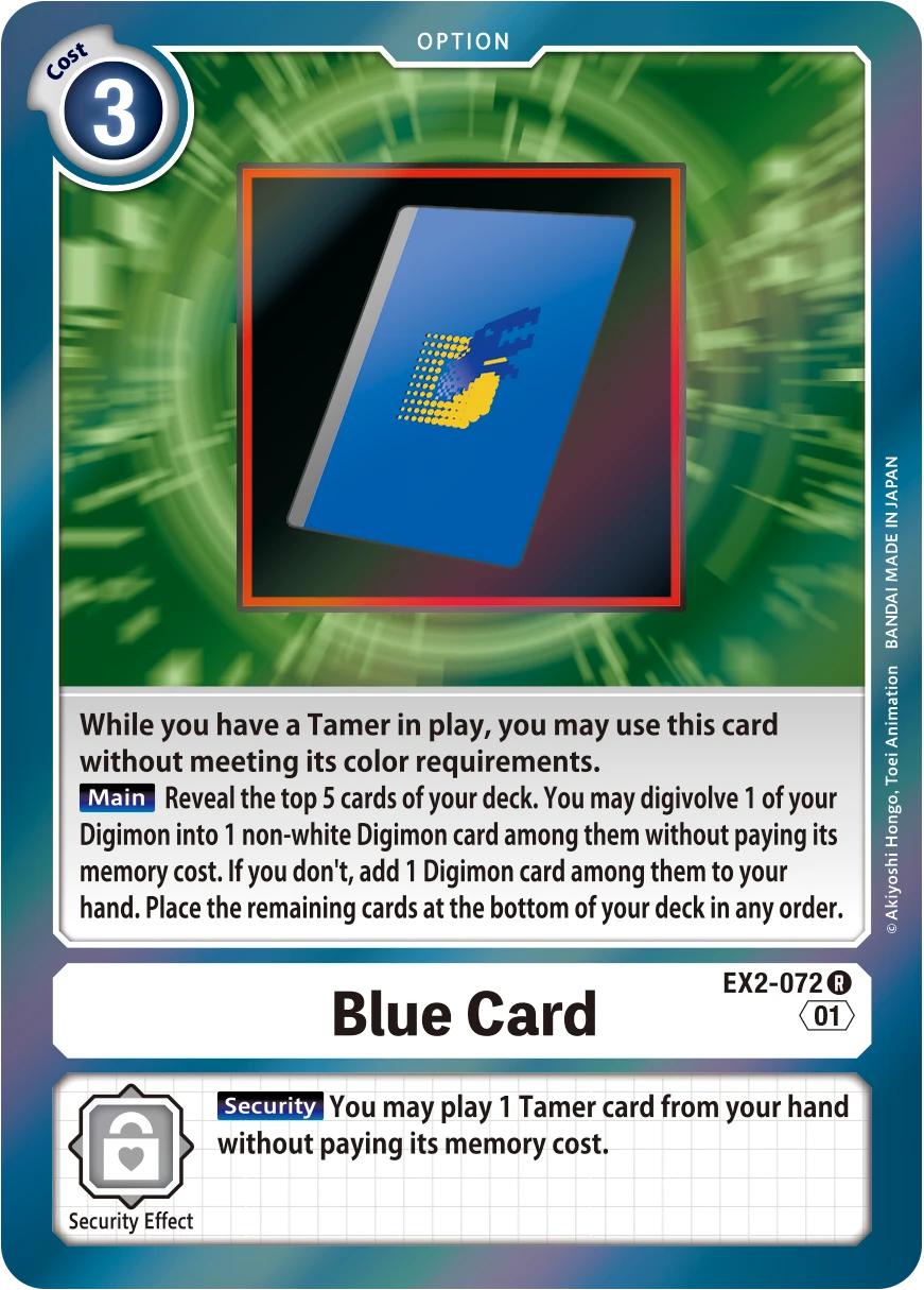 Digimon Card Game Sammelkarte EX2-072 Blue Card
