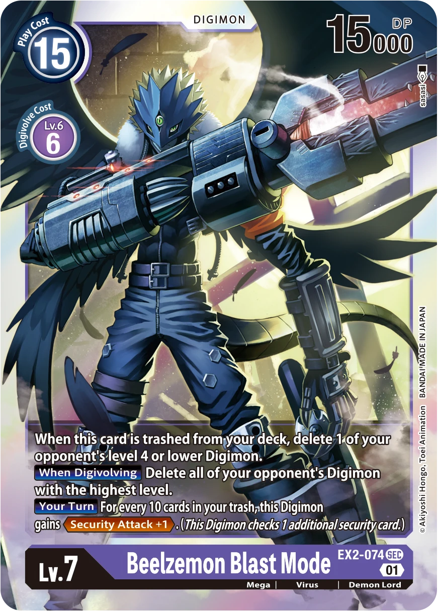 Digimon Card Game Sammelkarte EX2-074 Beelzemon Blast Mode